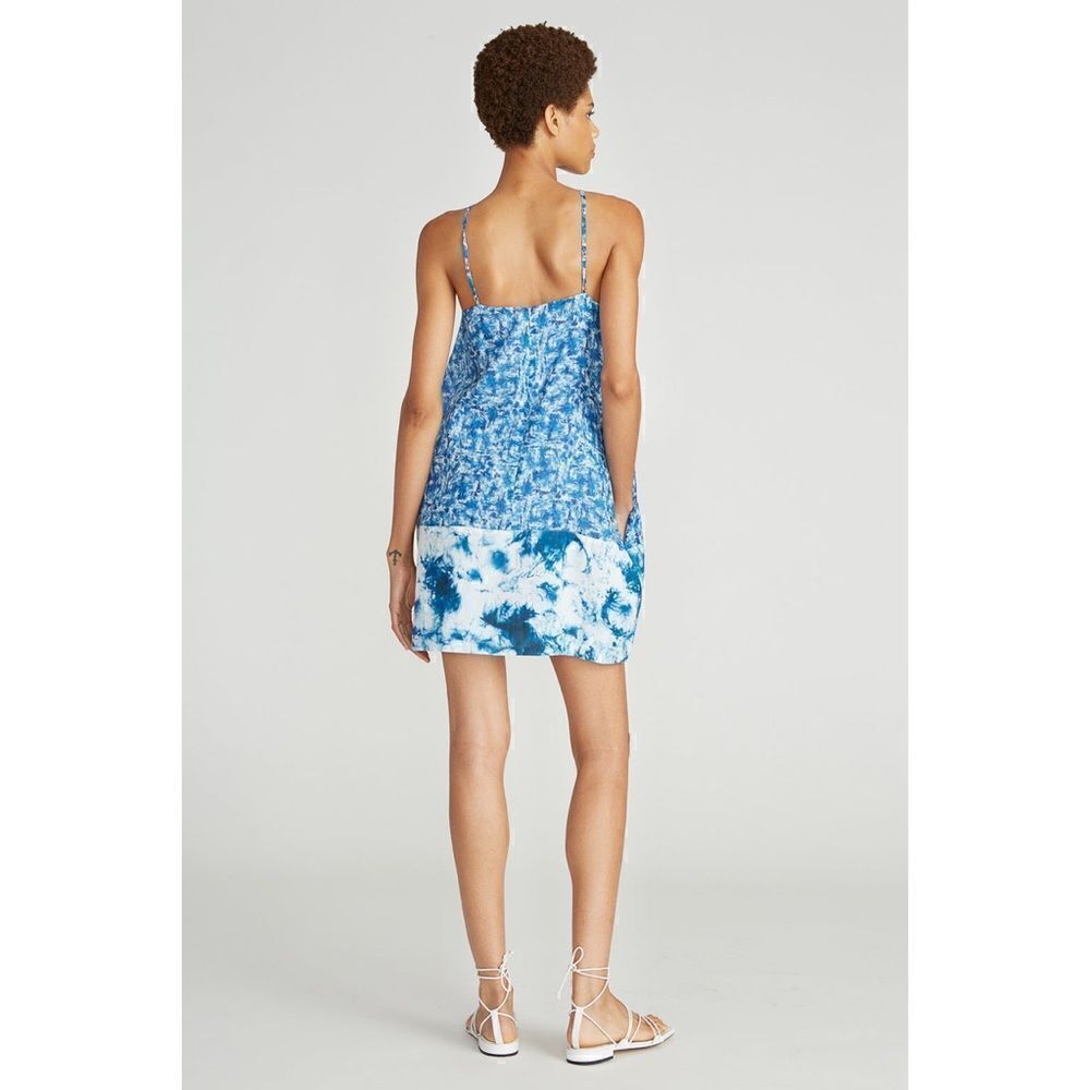 NWT AMUR Aminah Halter Dress in Mykonos Blue Brushstrokes, Size 2 - Picture 2 of 16